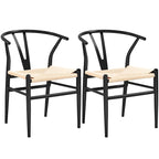 Sedia da pranzo moderna Y-Shaped Weave con struttura in metallo
