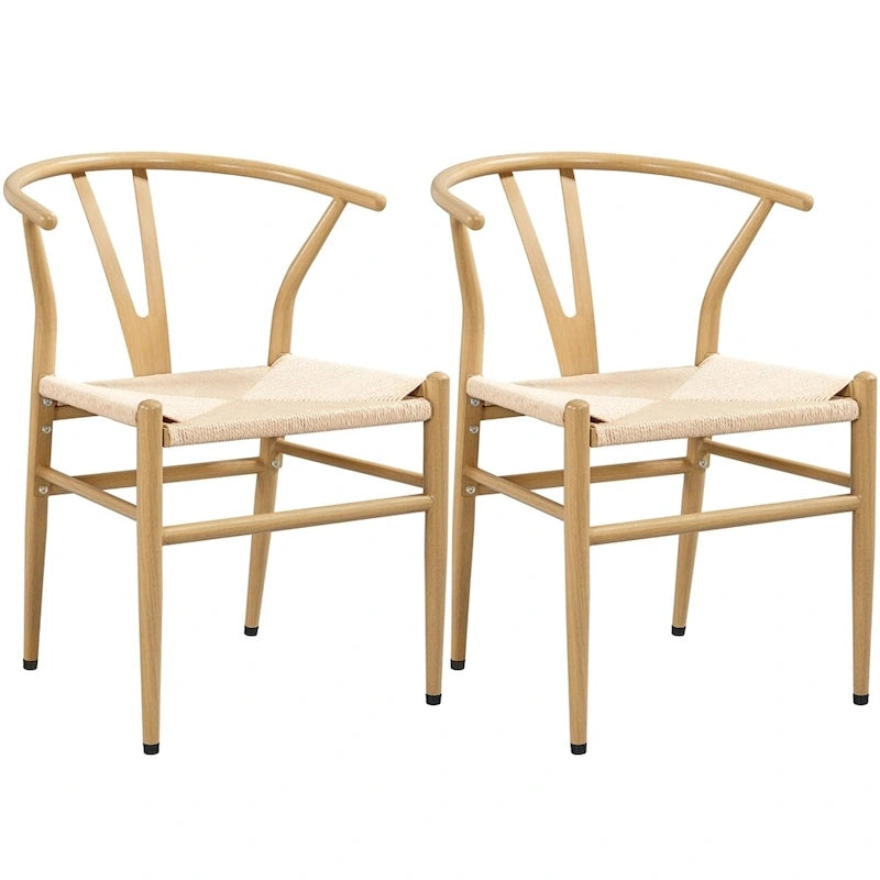 Sedia da pranzo moderna Y-Shaped Weave con struttura in metallo