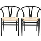 Yaheetech Modern Weave Y-Shaped Dining Chair with Solid Metal Frame
