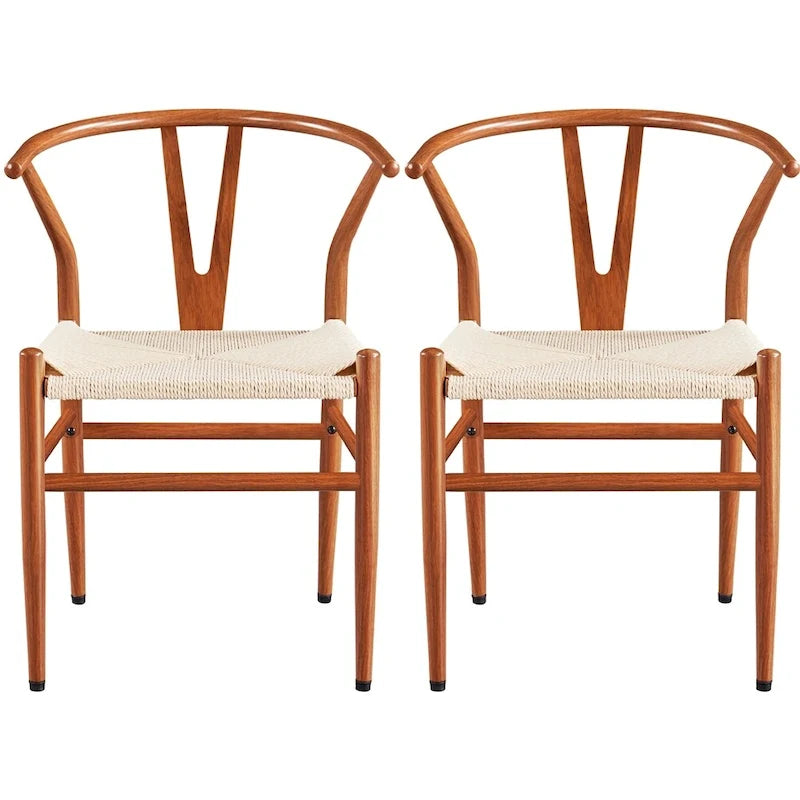 Sedia da pranzo moderna Y-Shaped Weave con struttura in metallo