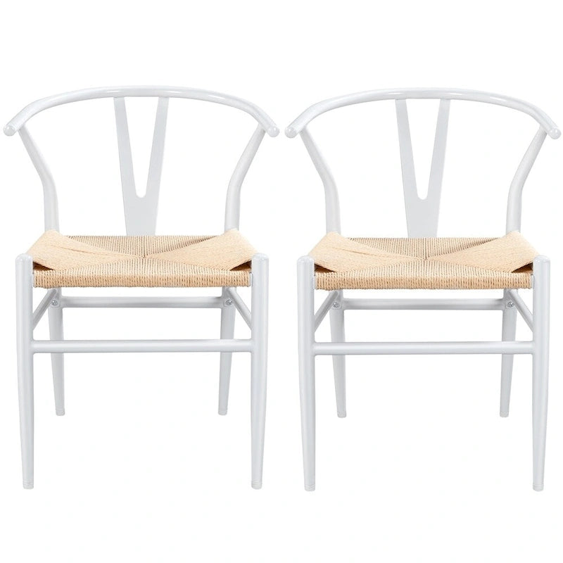 Sedia da pranzo moderna Y-Shaped Weave con struttura in metallo