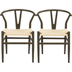 Sedia da pranzo moderna Y-Shaped Weave con struttura in metallo