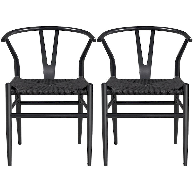 Sedia da pranzo moderna Y-Shaped Weave con struttura in metallo