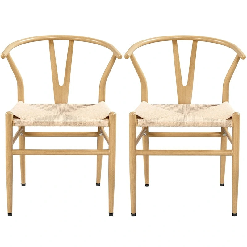 Sedia da pranzo moderna Y-Shaped Weave con struttura in metallo