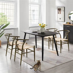 Sedia da pranzo moderna Y-Shaped Weave con struttura in metallo