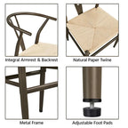 Sedia da pranzo moderna Y-Shaped Weave con struttura in metallo