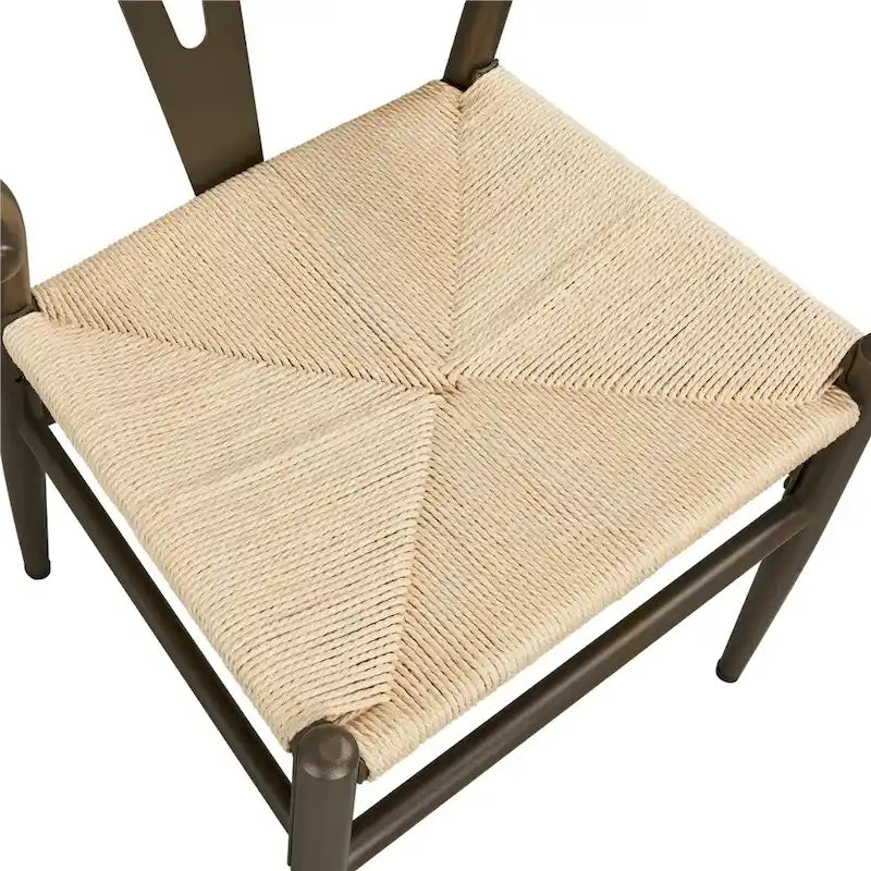 Sedia da pranzo moderna Y-Shaped Weave con struttura in metallo