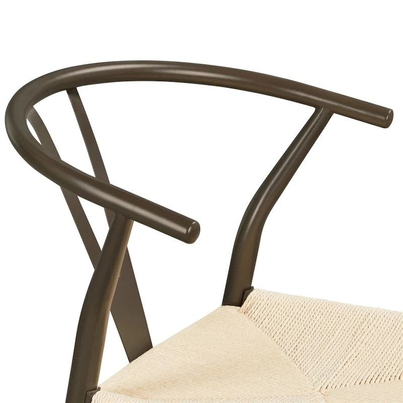 Sedia da pranzo moderna Y-Shaped Weave con struttura in metallo