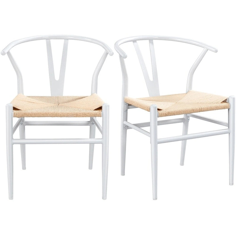 Sedia da pranzo moderna Y-Shaped Weave con struttura in metallo