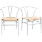 Sedia da pranzo moderna Y-Shaped Weave con struttura in metallo