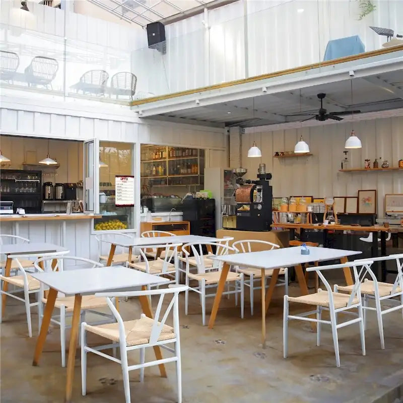Sedia da pranzo moderna Y-Shaped Weave con struttura in metallo