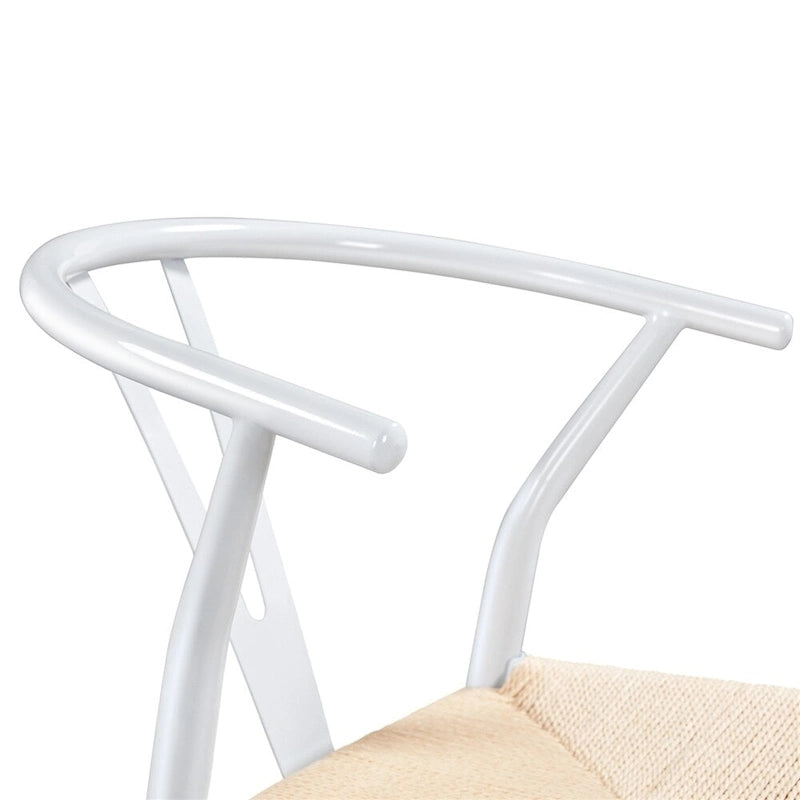 Sedia da pranzo moderna Y-Shaped Weave con struttura in metallo