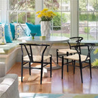 Sedia da pranzo moderna Y-Shaped Weave con struttura in metallo