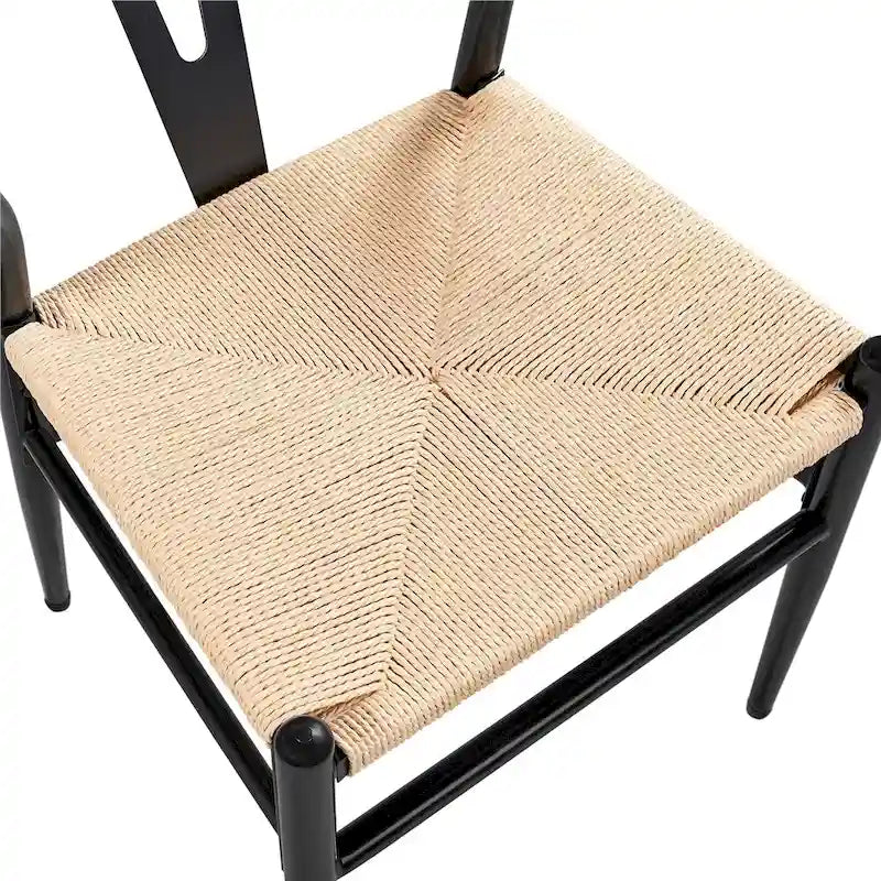 Sedia da pranzo moderna Y-Shaped Weave con struttura in metallo