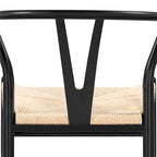 Sedia da pranzo moderna Y-Shaped Weave con struttura in metallo