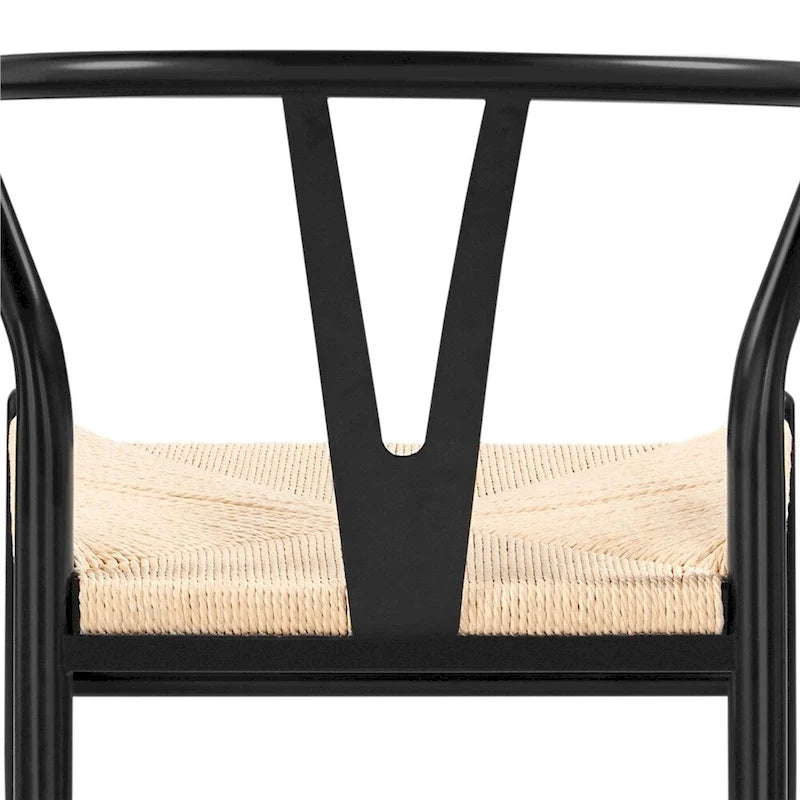 Sedia da pranzo moderna Y-Shaped Weave con struttura in metallo