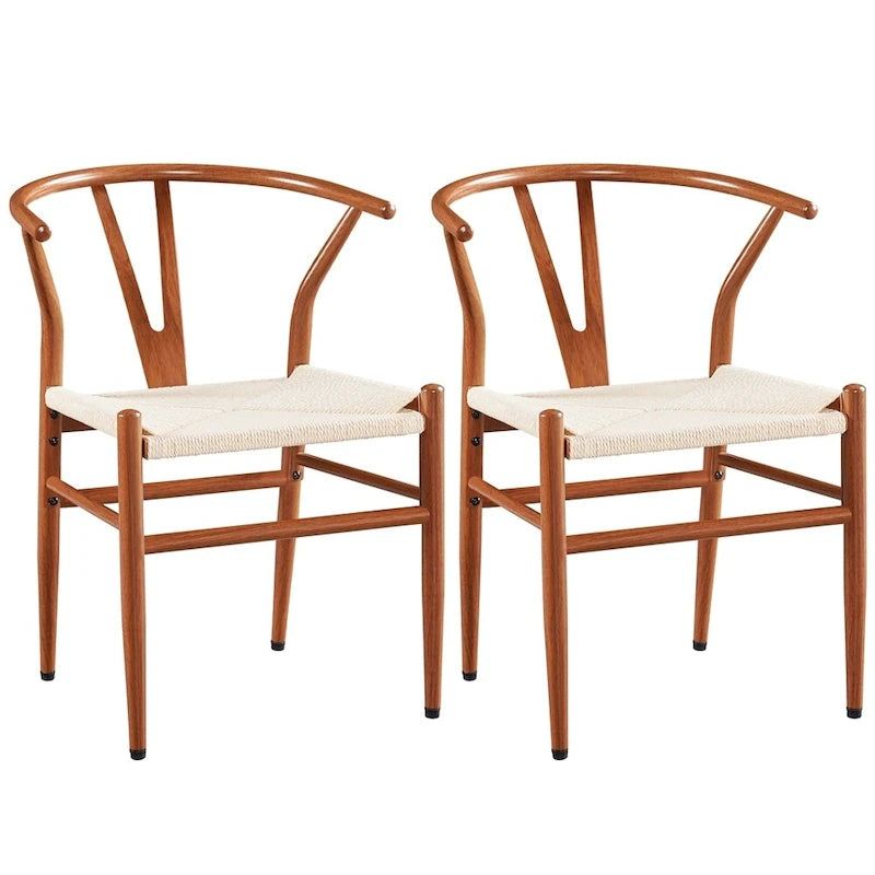 Sedia da pranzo moderna Y-Shaped Weave con struttura in metallo