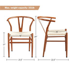 Sedia da pranzo moderna Y-Shaped Weave con struttura in metallo