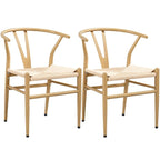 Sedia da pranzo moderna Y-Shaped Weave con struttura in metallo