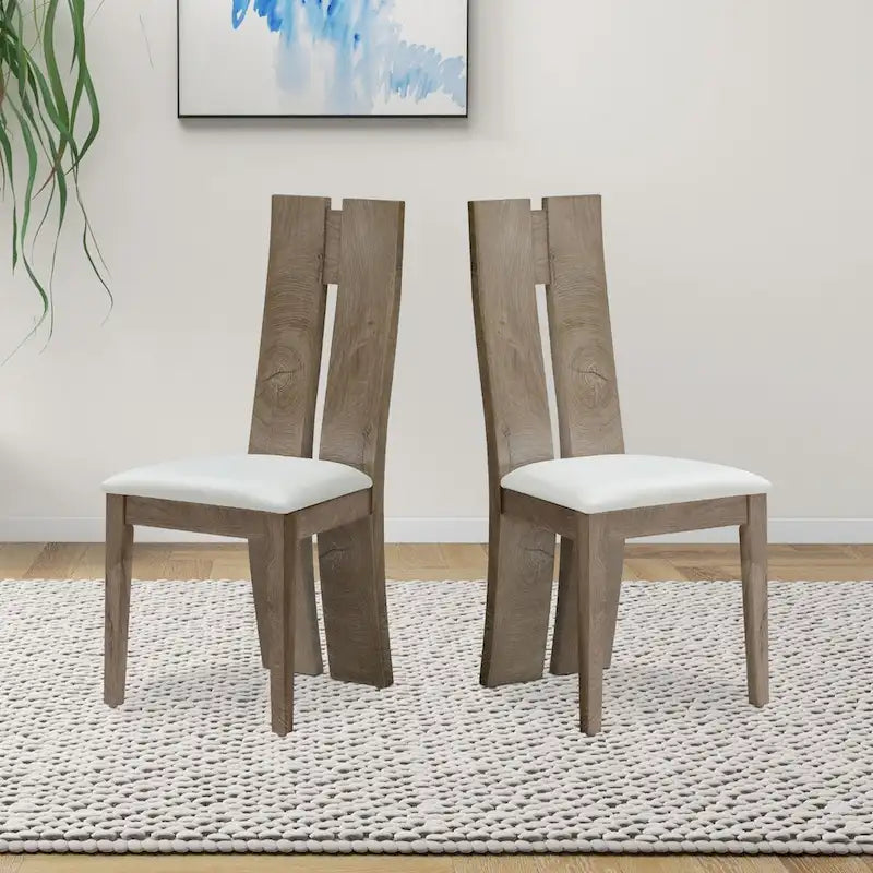 Sedia da pranzo imbottita con schienale alto, set da 2