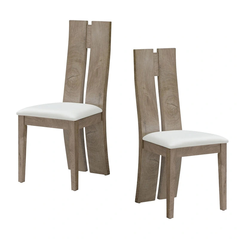 Sedia da pranzo imbottita con schienale alto, set da 2