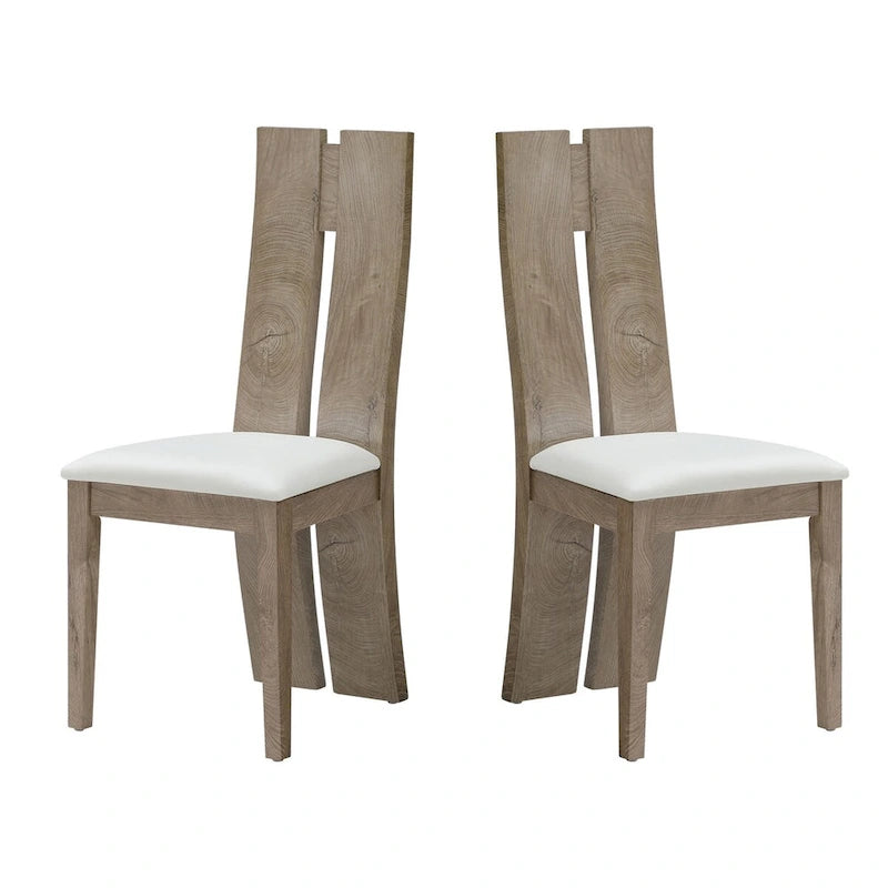 Sedia da pranzo imbottita con schienale alto, set da 2