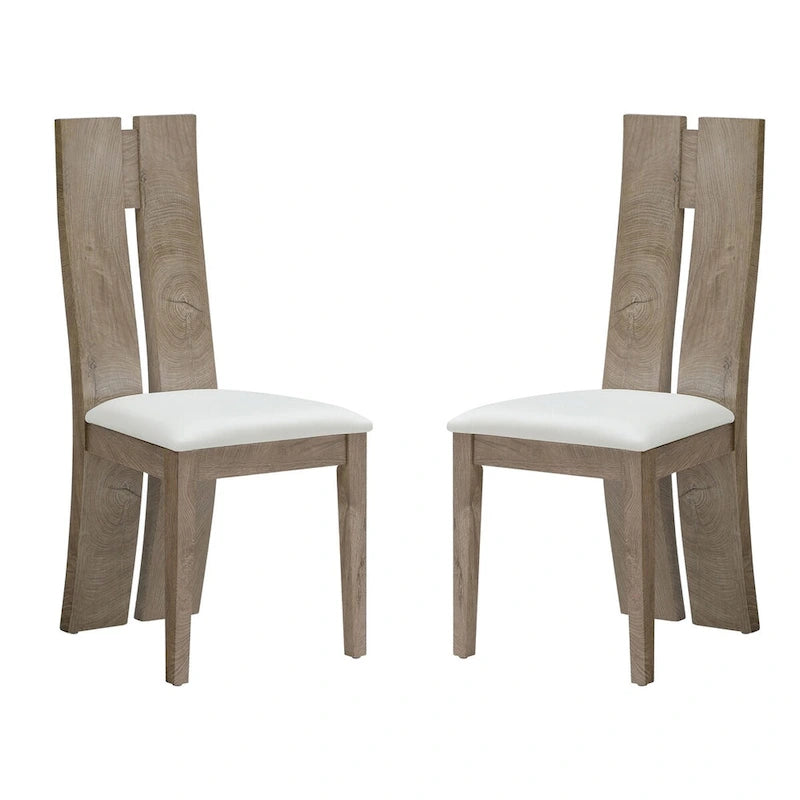 Sedia da pranzo imbottita con schienale alto, set da 2