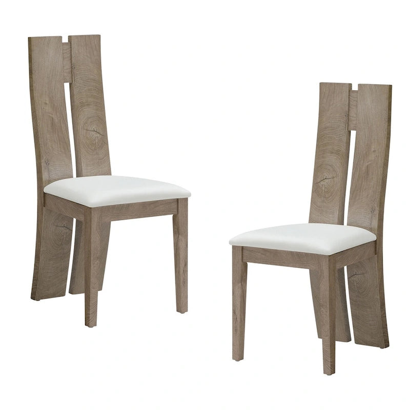 Sedia da pranzo imbottita con schienale alto, set da 2