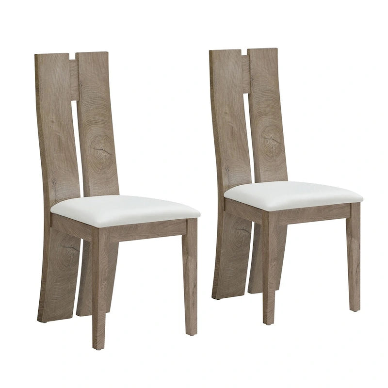 Sedia da pranzo imbottita con schienale alto, set da 2