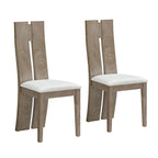 Sedia da pranzo imbottita con schienale alto, set da 2