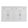 Storage Cabinet White with Drawers and Adjustable Shelves - 58.3W x 15.8D x 33.9H