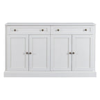 Storage Cabinet White with Drawers and Adjustable Shelves - 58.3W x 15.8D x 33.9H