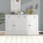 Credenza bianca con cassetti e ripiani regolabili - 148,1 L x 40,1 P x 86,1 H cm