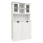 Armadio portabiancheria bianco con 2 scomparti e 2 ripiani regolabili, altezza 152,4 cm